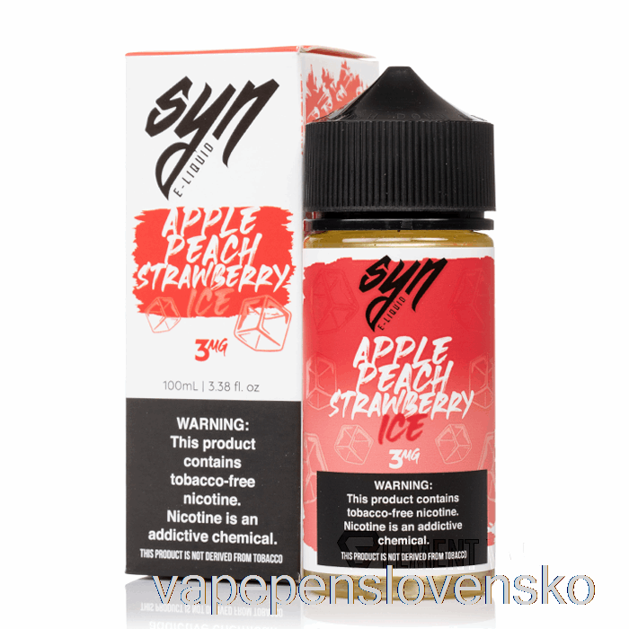 ľad Jablko Broskyňa Jahoda - Syn Liquids - 100ml 0mg Vape Bez Nikotinu